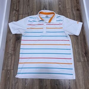 Mens Slazenger  Golf Shirt Large Multicolored Stripe Stretch